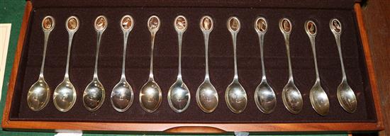 Cased set of RSPB silver spoons